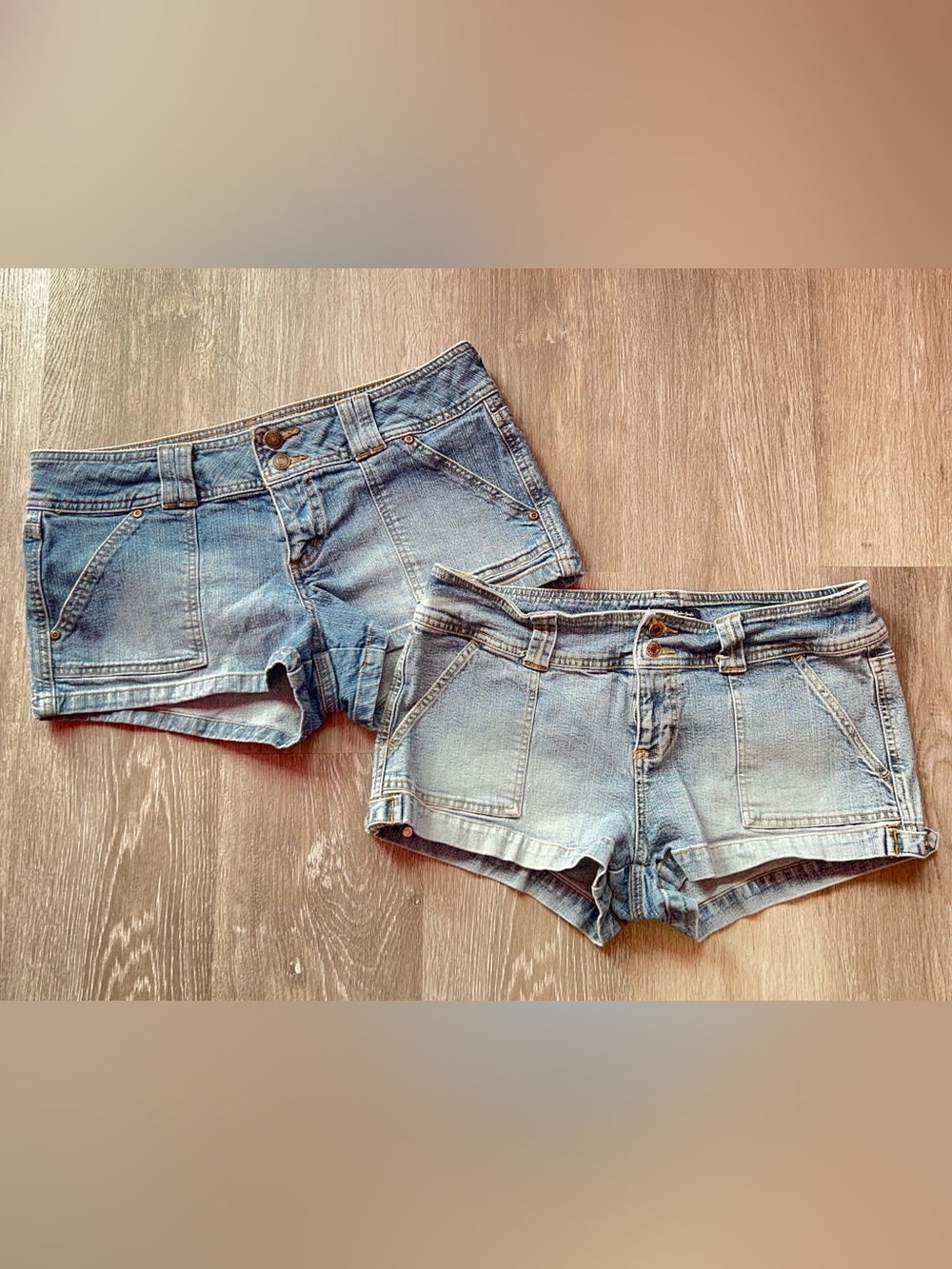 Y2K Low Rise Aeropostale Faded Light Blue Denim Cutoff Shorts